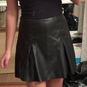 Abercrombie & Fitch Black Faux Leather Mini Skirt